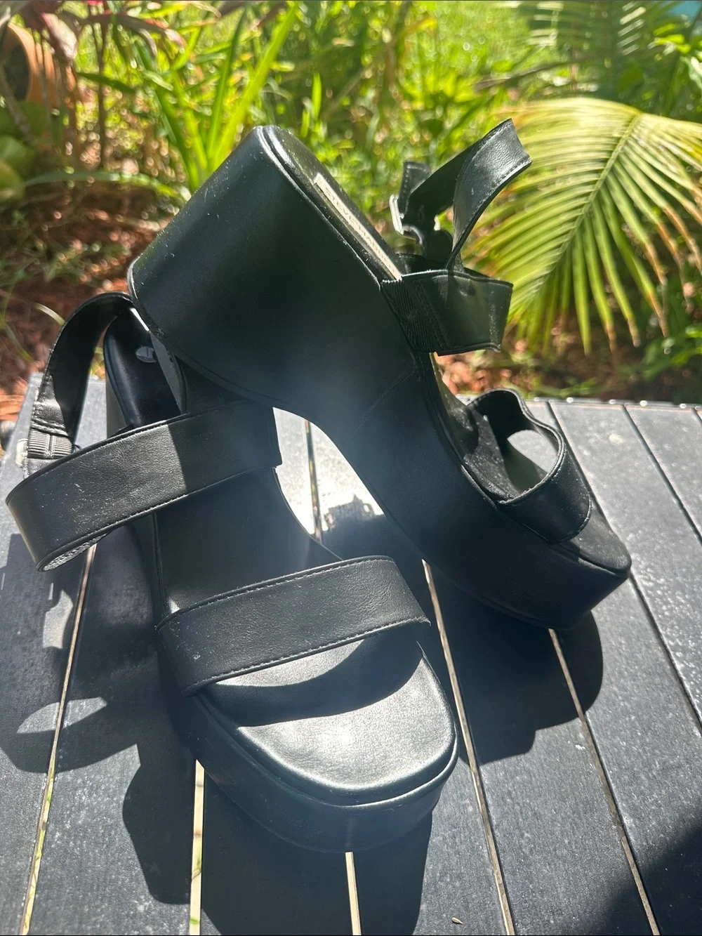 Steve Madden Black Chunky Platform Sandals
